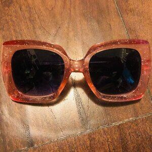 UNISEX PINK GLITTER SHADES/SUNGLASSES WITH CASE